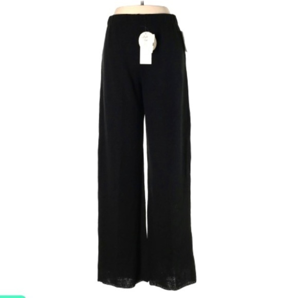 San Remo M black premium Satine knit wide leg pant